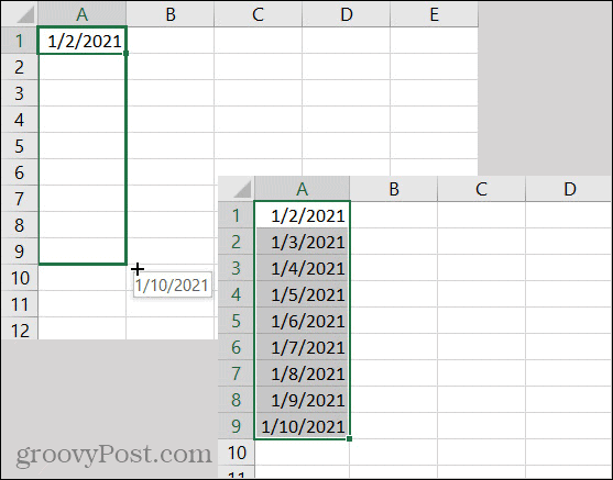Excel automatikus kitöltési dátumok