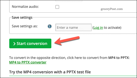 PPTX fájl konvertálása videofájlba online szolgáltatás használatával
