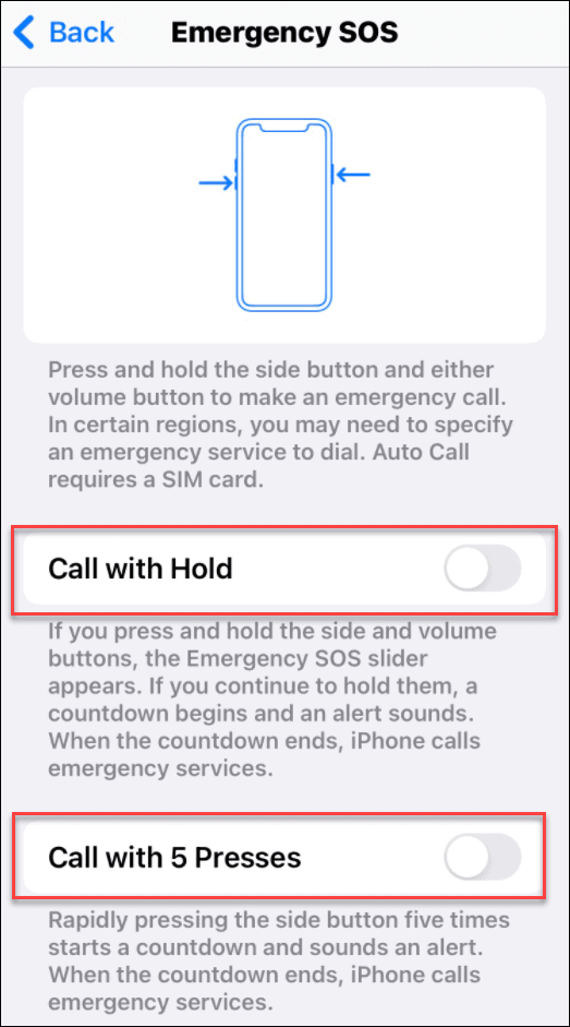 megakadályozza a véletlen segélyhívásokat iPhone-on