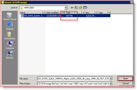 A MagicISO csatolja az ISO-t a Windows Server 2008 virtuális meghajtójához