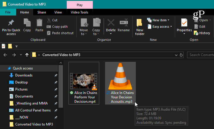 Kész konvertált VLC fájl