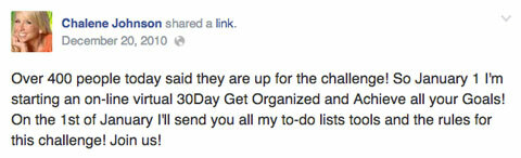 chalene johnson 30 napos kihívás facebook bejegyzés