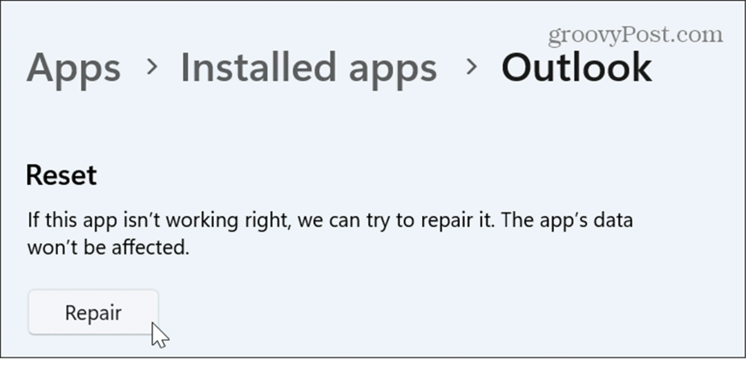 Windows 11-alkalmazások javítása vagy visszaállítása