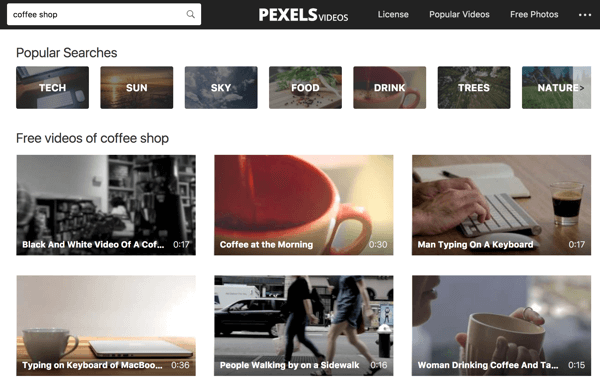 A Pexels Videos megkönnyíti a videófelvételek kulcsszó szerinti keresését.