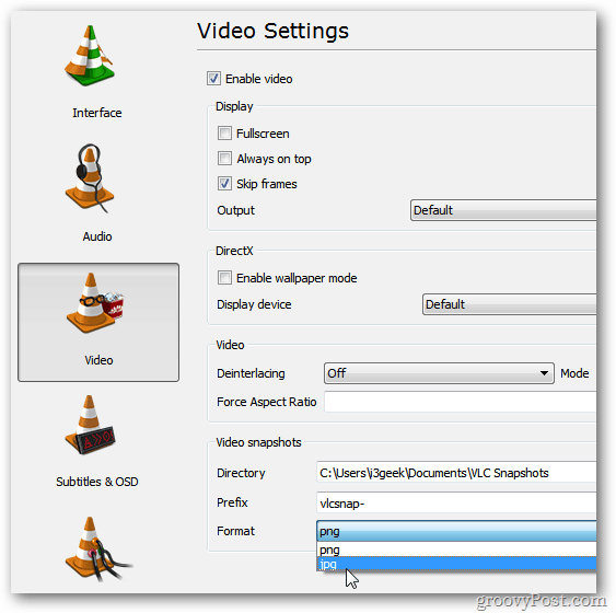 VLC Prefence beállítások