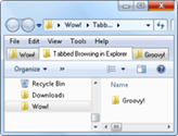 lapokkal böngészve a Windows 7 explorer programban