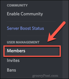 Discord Server tagok listájának opciója