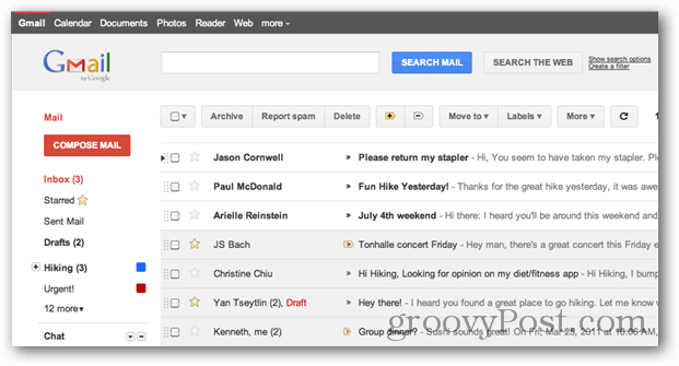 A Gmail felhasználói felületének újratervezése