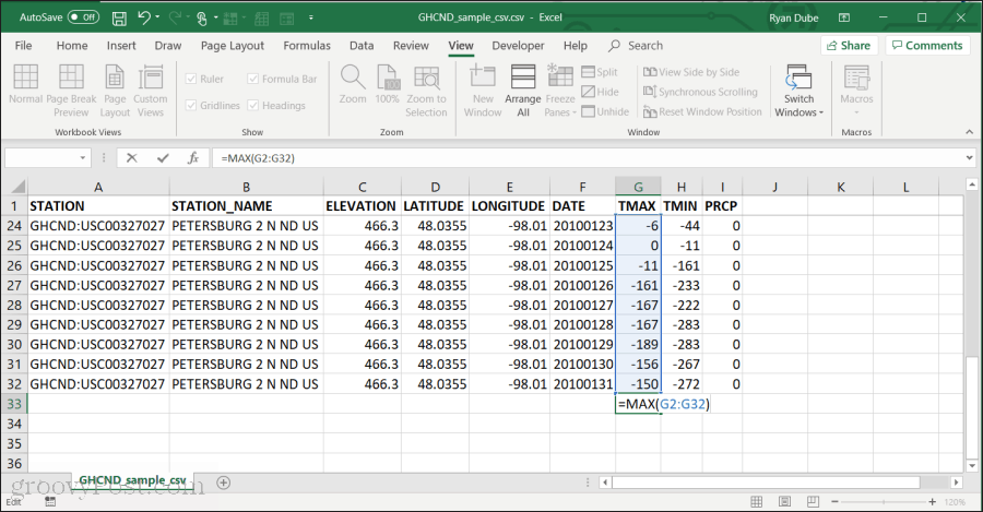 A MAX funkció használata az Excelben