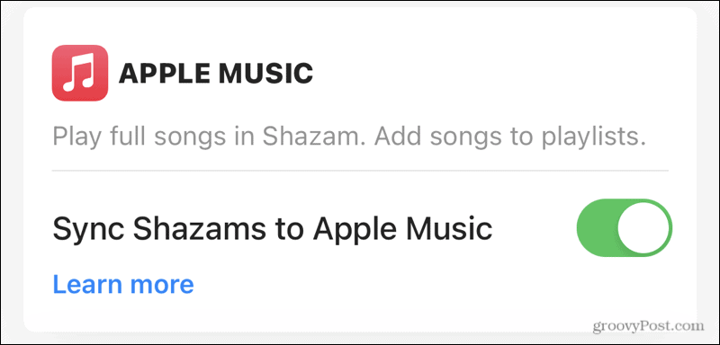 Az Apple Music szinkronizálása a Shazammal