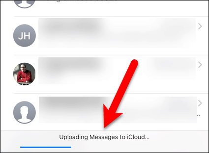 Üzenetek feltöltése az iCloudba iOS-ban