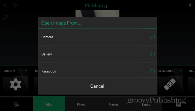 A PicShop Android betölti a képet