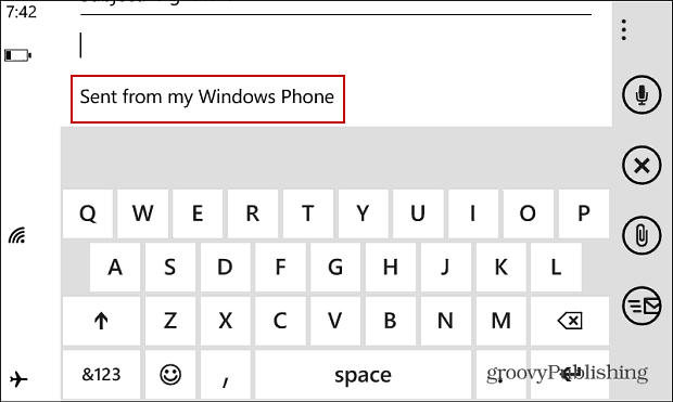 Windows Phone e-mail aláírás