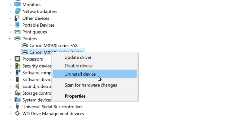 Az uninstall fix nyomtatómeghajtó nem érhető el Windows 11 rendszeren