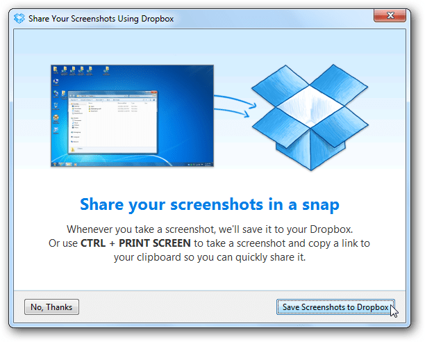 A képernyőképeket automatikusan feltöltheti és megoszthatja a Dropbox segítségével
