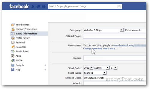 facebook beállítások alapinformációk felhasználónév megváltoztatja a felhasználónevet