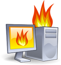 számítógép tűzön