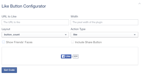 facebook-szerű gomb-konfiguráció