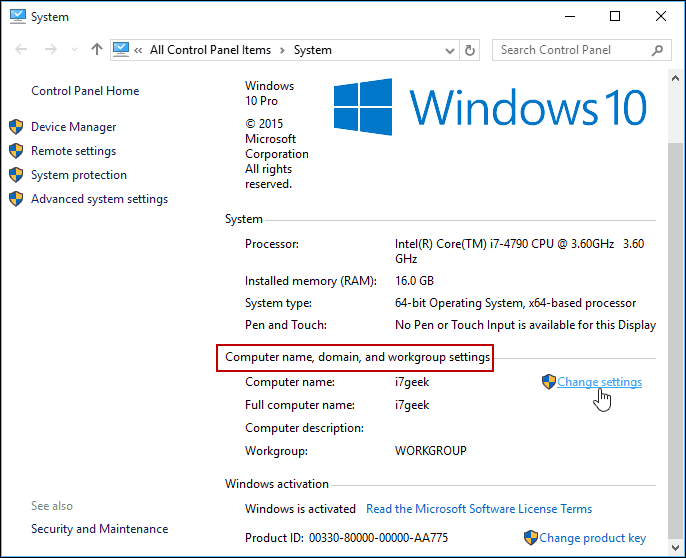 A Windows 10 Vezérlőpult beállításainak módosítása