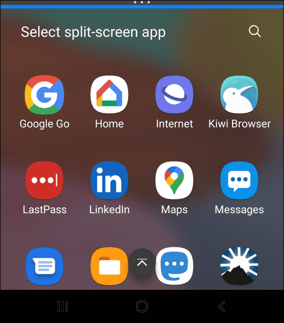 hogyan kell felosztani a képernyőt androidon válasszon alkalmazást