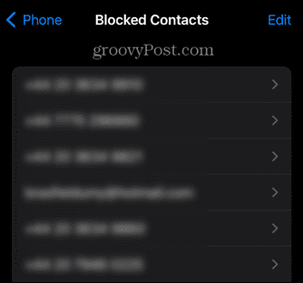 iphone blokkolt névjegyek listája