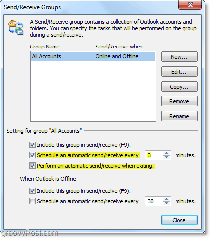 szerkesztheti az automatikus küldési és fogadási időt az Outlook 2010 alkalmazásban