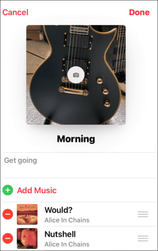 lejátszási lista képének módosítása az Apple Musicon