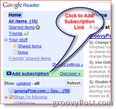 Útmutató a Google Olvasóhoz RSS hírcsatorna előfizetés hozzáadása