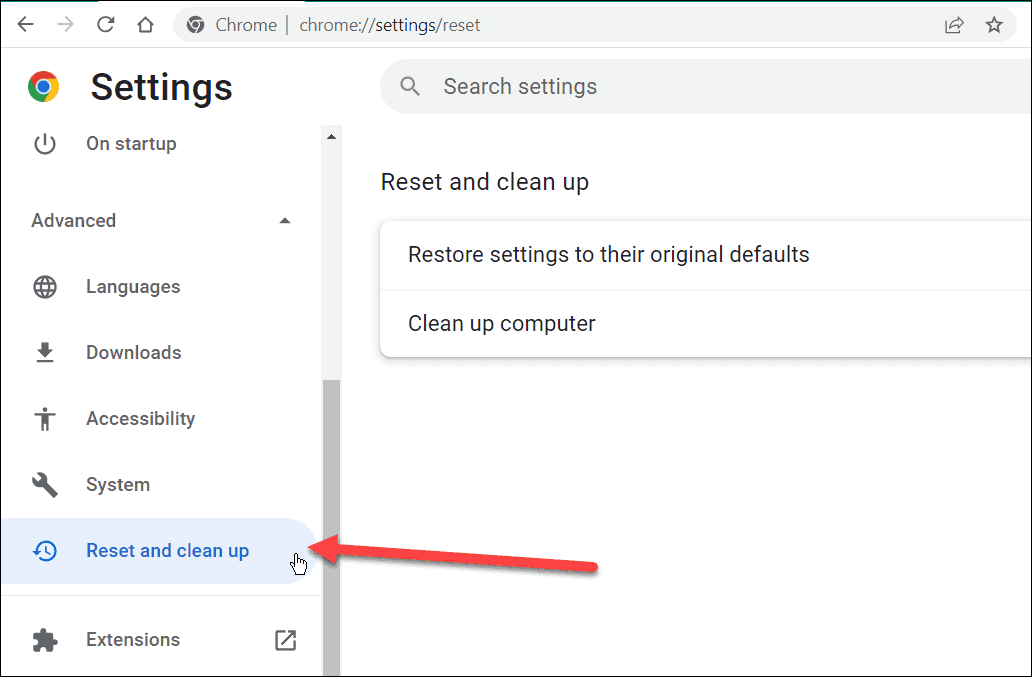 Állítsa vissza és tisztítsa meg a Chrome-ot