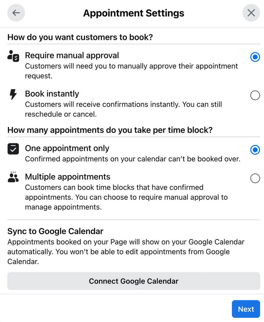 how-to-create-book-now-action-button-for-classic-facebook-page-confirm-appointment-settings-review-appointments-manually-use-native-prevent-double-bookings-sync-google-calendar- példa-7
