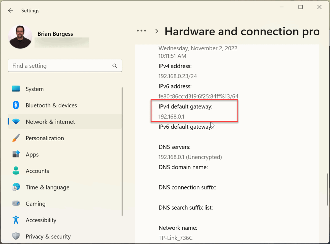Keresse meg az útválasztó IP-címét a Windows 11 rendszeren