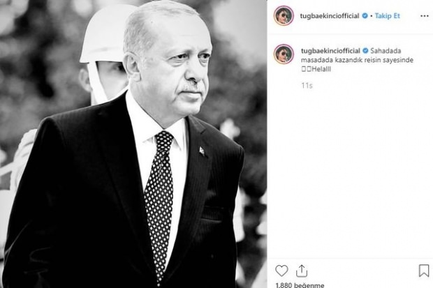 Tuğba Ekinci Erdoğan elnök megosztása
