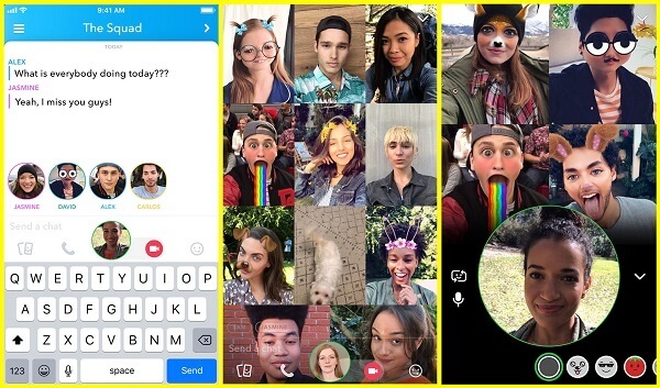 A Snapchat bemutatja a csoportos videocsevegést 16 fő számára.