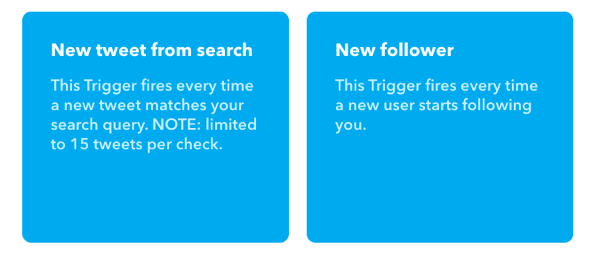 Válassza ki az Új tweet a keresésből lehetőséget az IFTTT kisalkalmazás triggerjéhez.