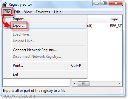 Windows 7 és a Vista regisztráció exportálása