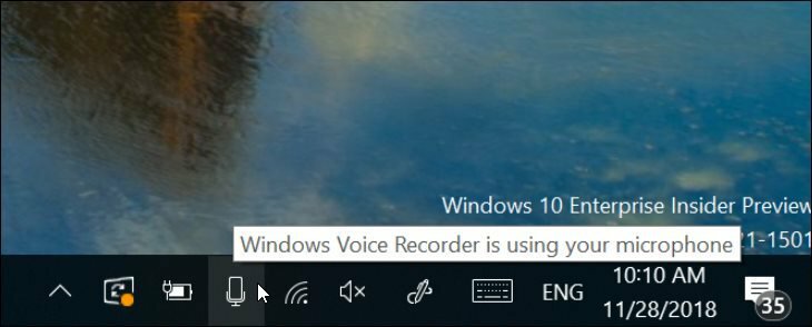 Windows 10 19H1 új mikrofon értesítés