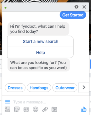 Ez a Facebook Messenger chat bot segít az ügyfeleknek megtalálni a megvásárolható ruházatot.