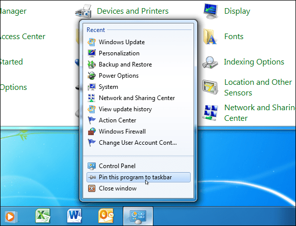 Windows 7 kezelőpanel