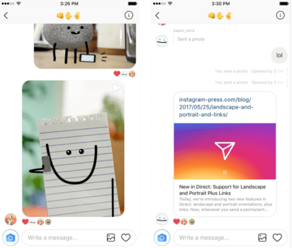  Az Instagram támogatta a webes linkeket a Direct-ben, és mostantól lehetővé teszi a felhasználók számára, hogy a képhez fekvő és álló tájolást válasszanak