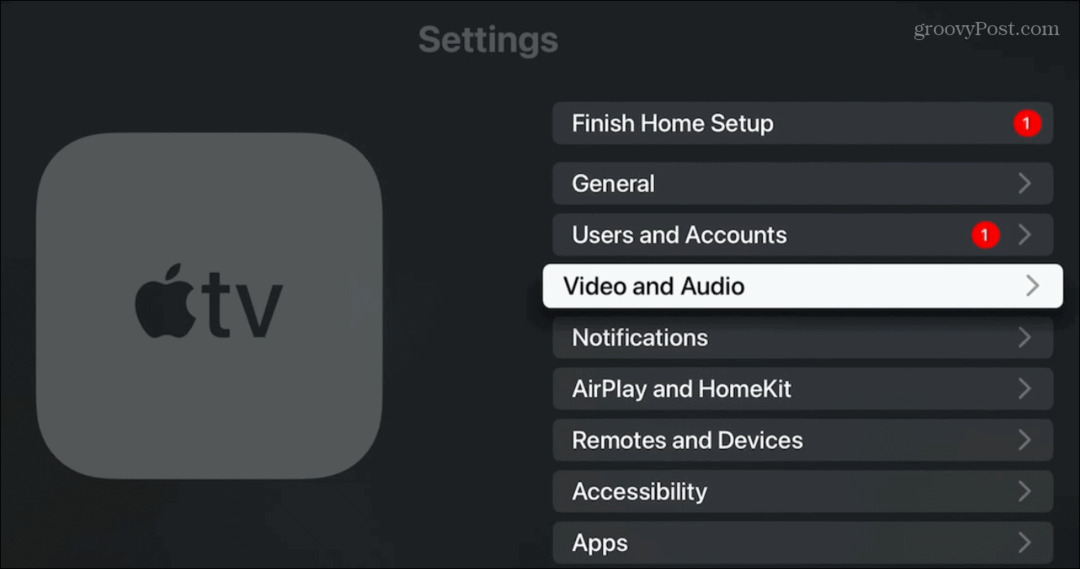 Az Apple TV kijelző felbontásának megváltoztatása
