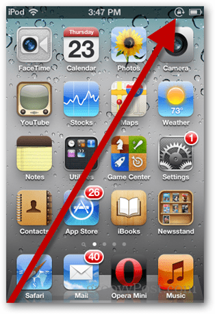 iPod tájolása zárolt ikonra