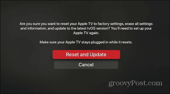 reset Apple TV