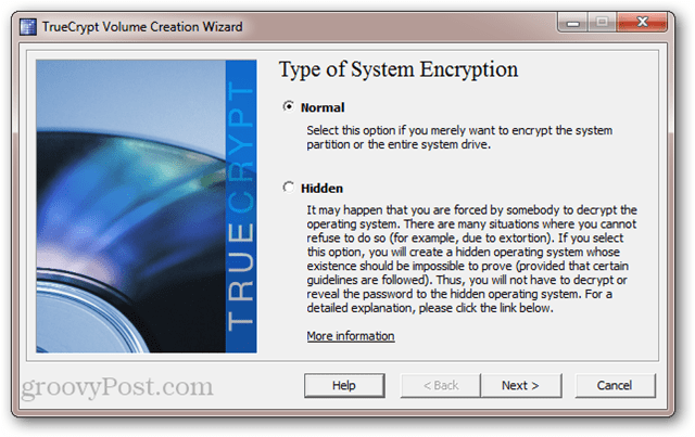TrueCrypt: A rendszer titkosítás típusa