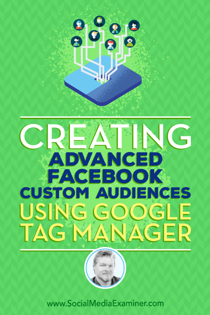 Fejlett Facebook egyéni közönségek létrehozása A Google Tag Manager használatával Chris Mercer betekintést nyújt a Social Media Marketing Podcast-ba.