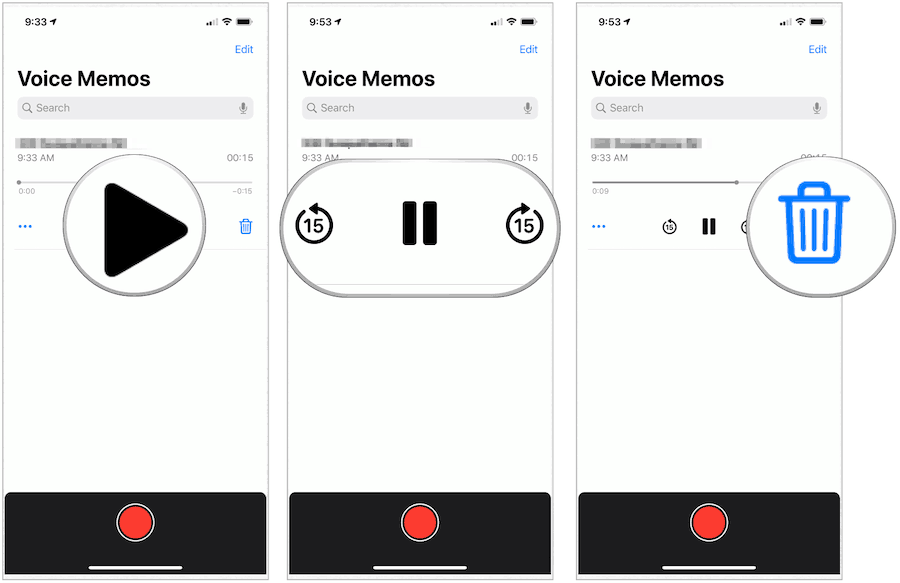 Az iPhone Voice Memos hallgatni