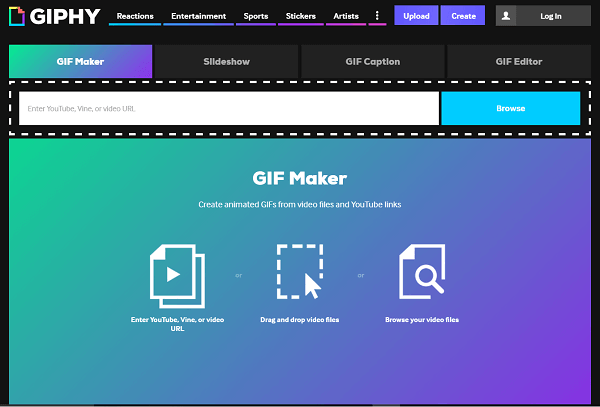 Keressen vagy készítsen saját GIF-eket a Giphy segítségével.