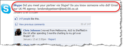 Skype a Facebookon