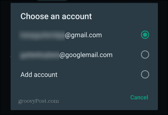 Whatsapp válasszon gmail fiókot