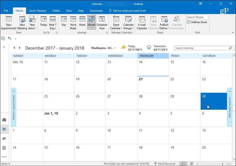 1 Outlook naptár