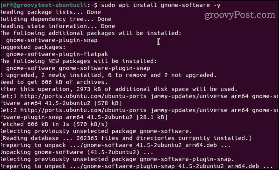 apt install gnome szoftver